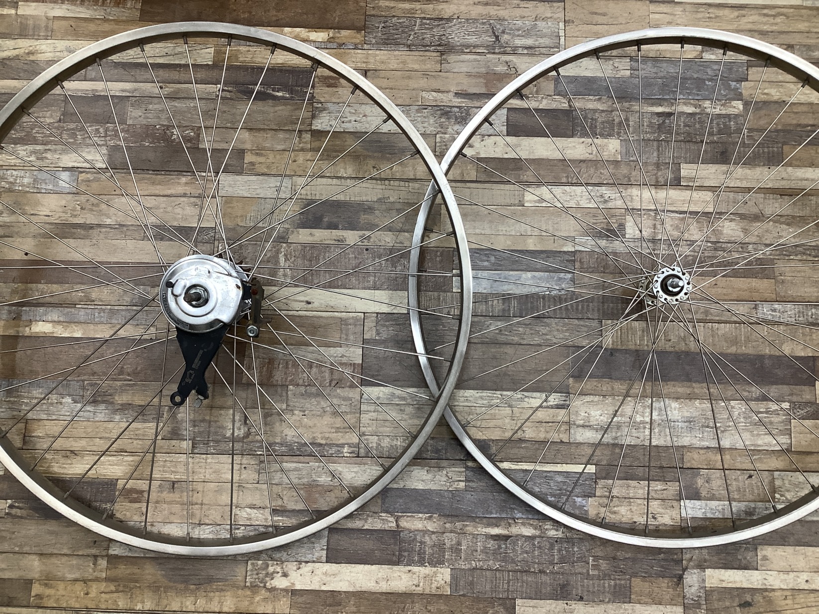 W68 Panasonic Lithium ViVi DX パナソニック リチウムビビ・DX(BE-END634T2)26インチ 電動アシスト自転車 前後ホイールセット