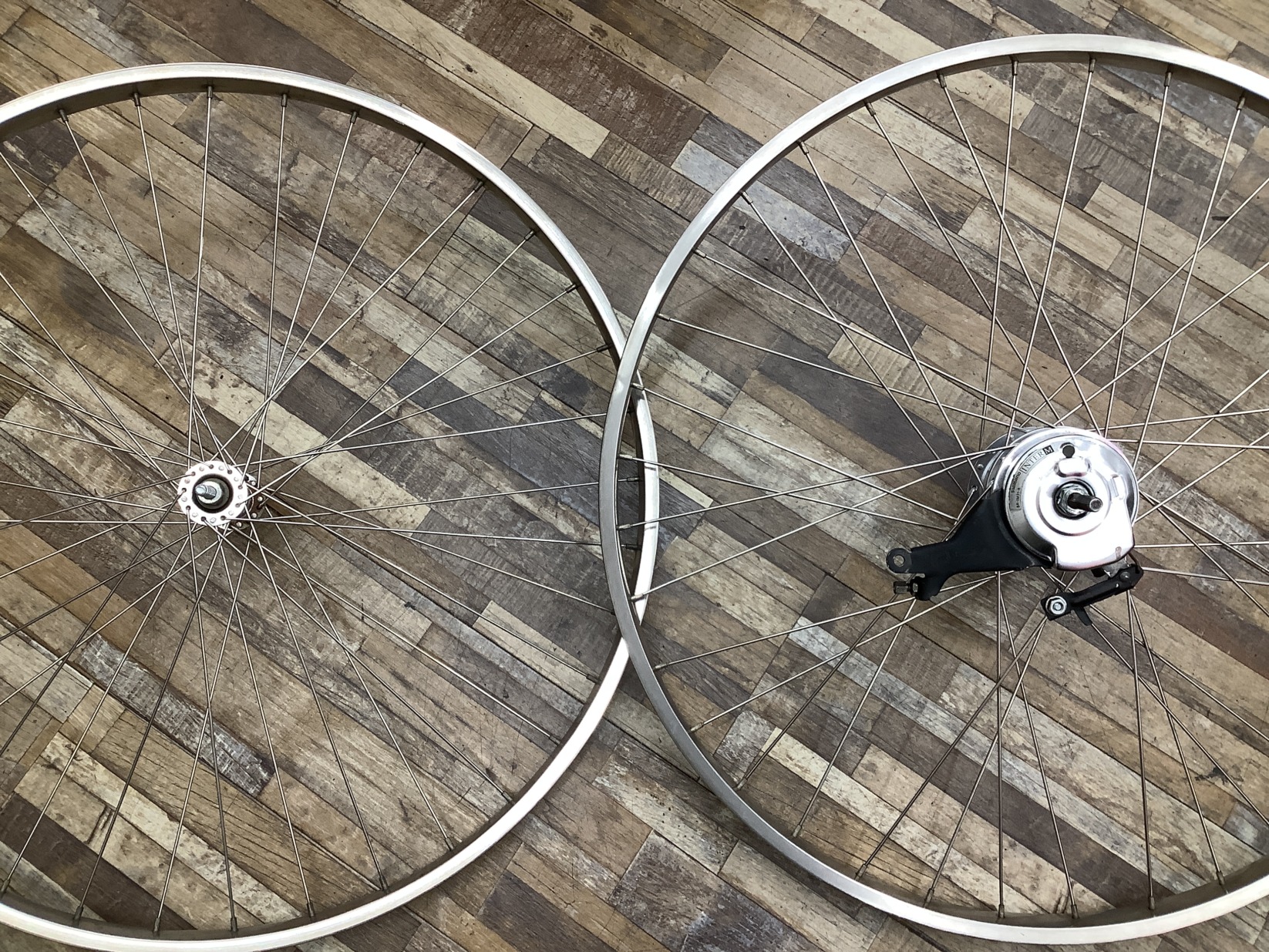 W93 Panasonic Lithium ViVi EX パナソニック リチウムビビ・EX(BE-ENE634S)26インチ 電動アシスト自転車 前後ホイールセット